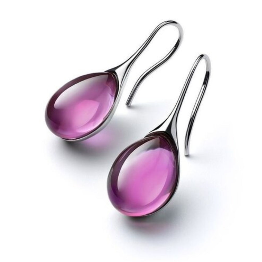 Shimmering Gemstone Drop Earrings