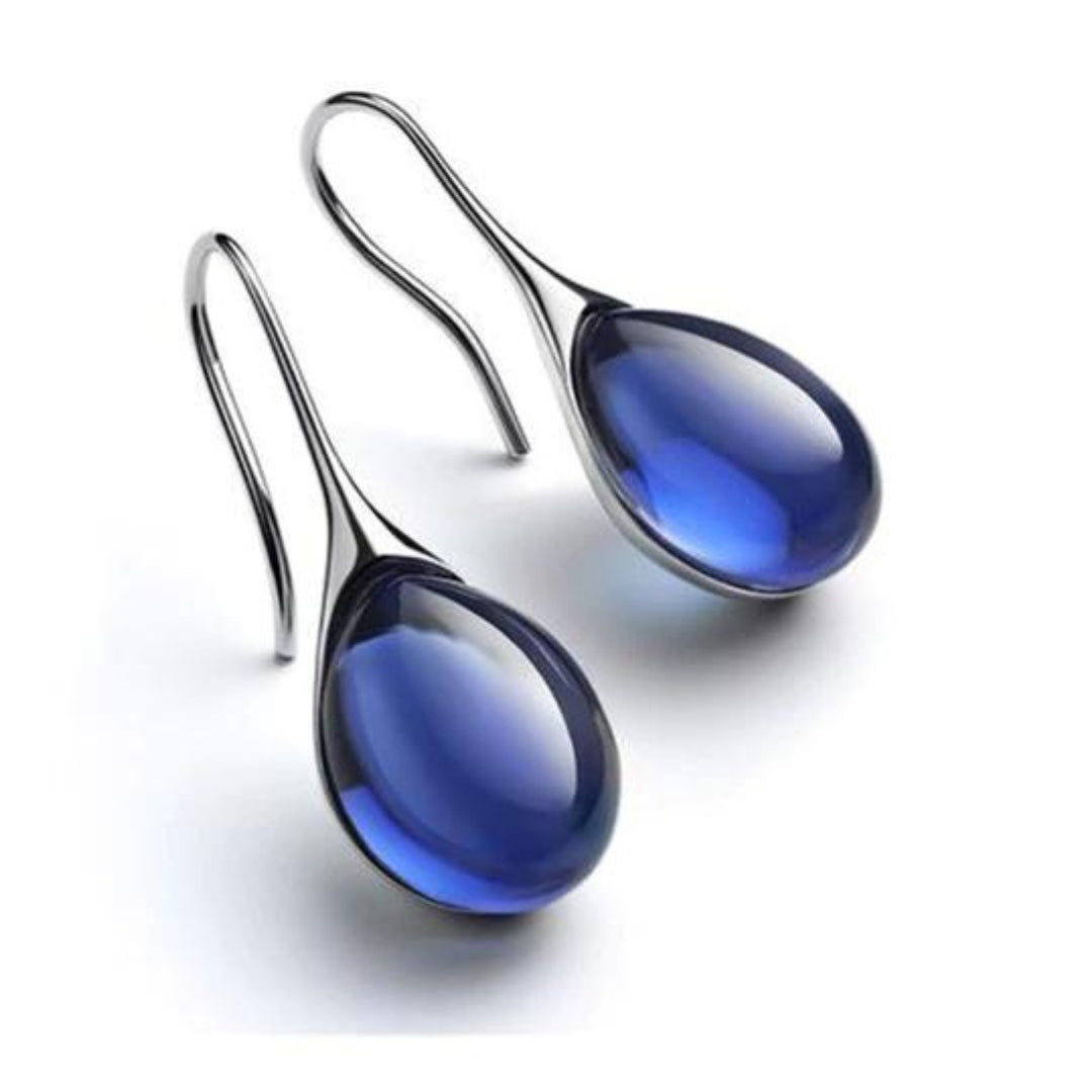 Shimmering Gemstone Drop Earrings