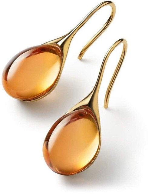 Shimmering Gemstone Drop Earrings